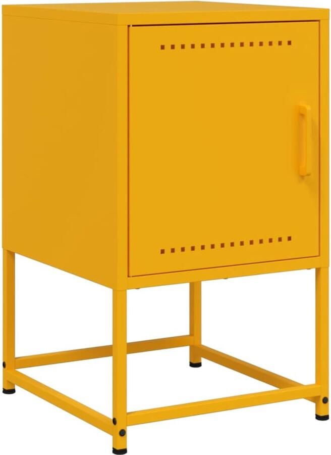 VidaXL Nachtkastje 36x39x60 5 cm staal mosterdgeel