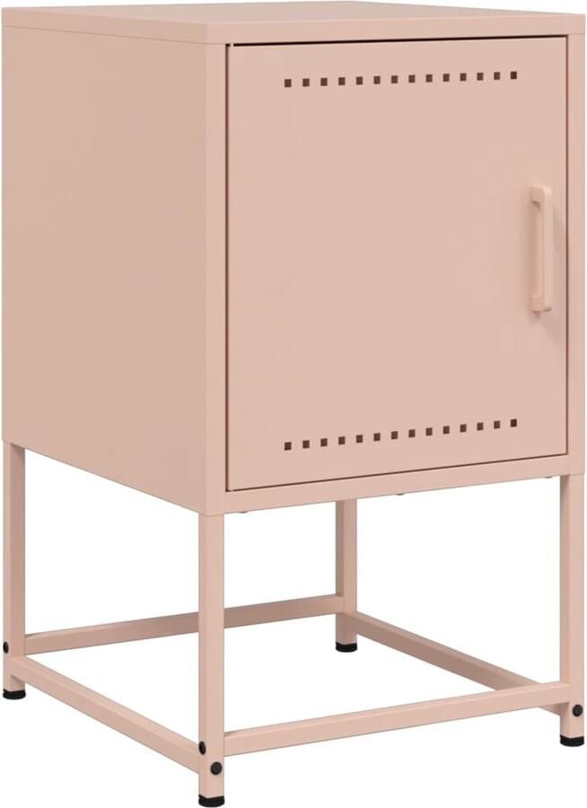 VidaXL Nachtkastje 36x39x60 5 cm staal roze - Foto 2