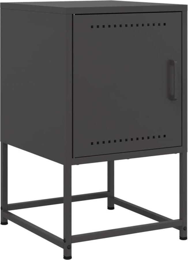 VidaXL Nachtkastje 36x39x60 5 cm staal zwart