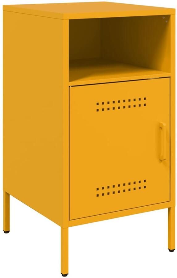 VidaXL Nachtkastje 36x39x68 cm koudgewalst staal mosterdgeel