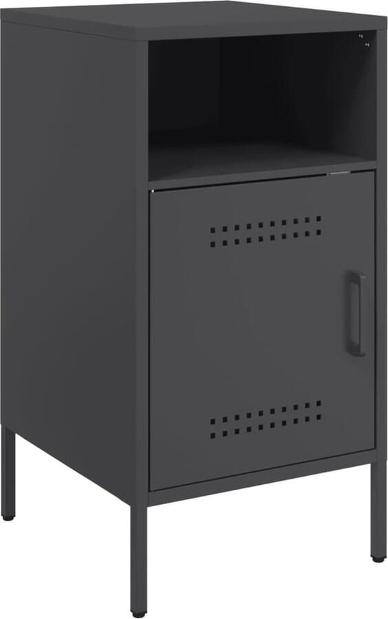 VidaXL Nachtkastje 36x39x68 cm koudgewalst staal zwart