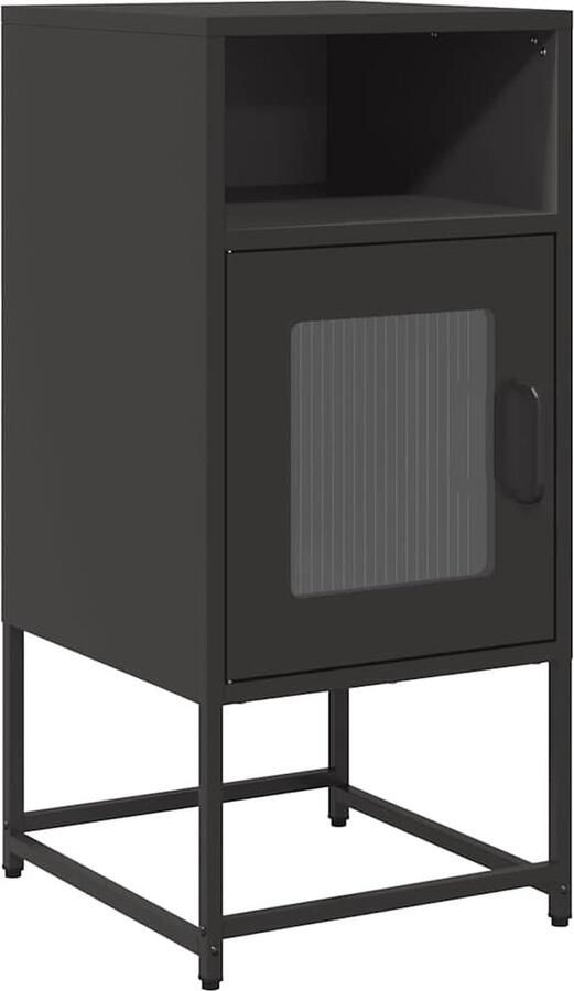 VidaXL Nachtkastje 36x39x78 cm koudgewalst staal zwart