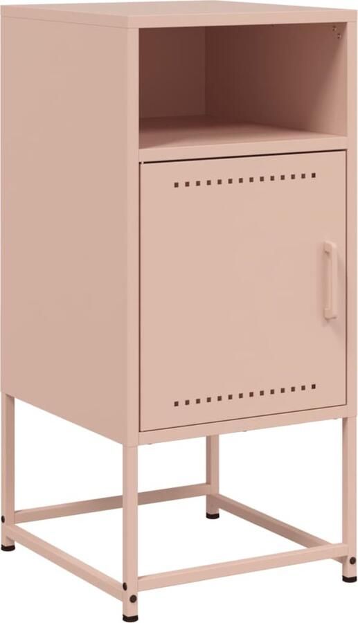 VidaXL Nachtkastje 36x39x78 cm staal roze