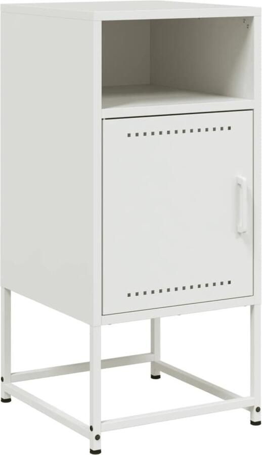 VidaXL Nachtkastje 36x39x78 cm staal wit