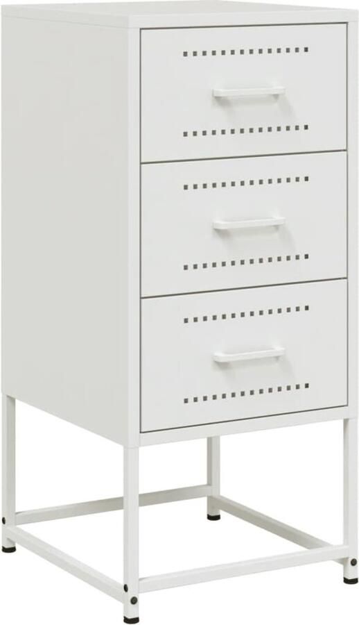 VidaXL Nachtkastje 36x39x78 cm staal wit