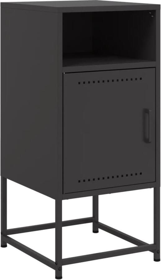 VidaXL Nachtkastje 36x39x78 cm staal zwart