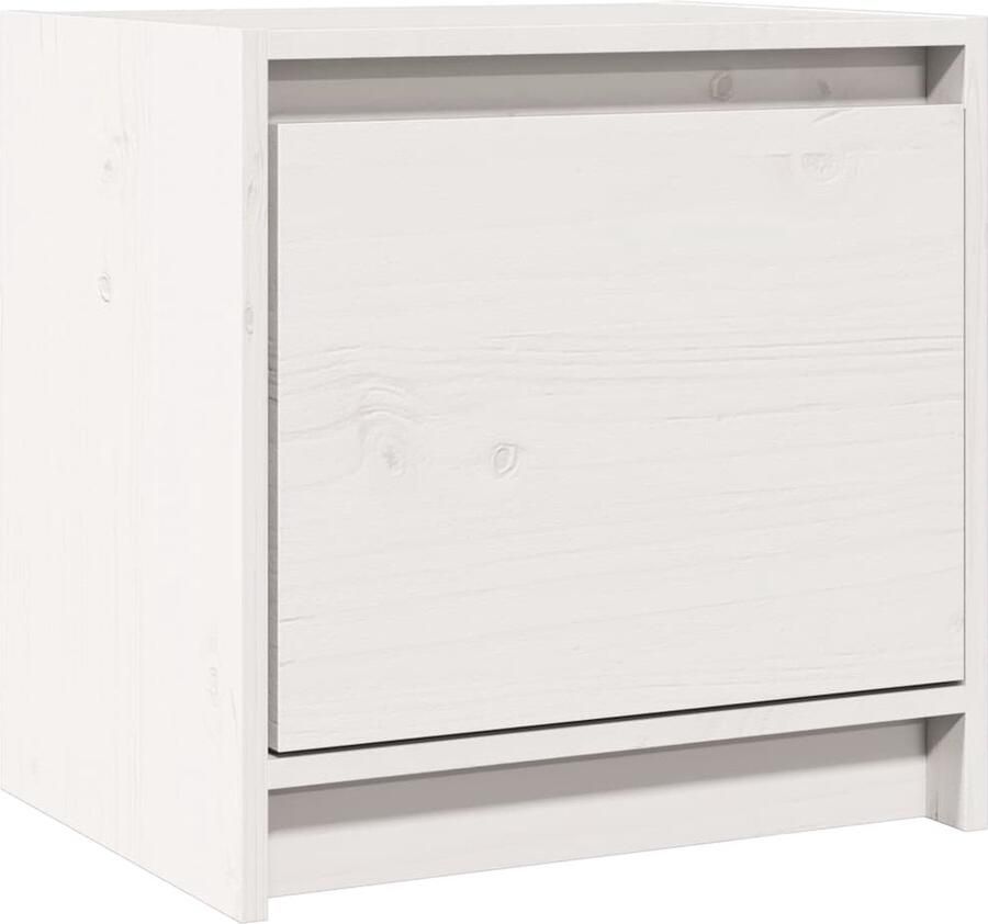 VidaXL Nachtkastje 40x30 5x40 cm Massief grenenhout Nachtkastje Slaapkamer Meubilair Grenenhout Meubel Witte Nacht Kast Vintage Stijl - Foto 3