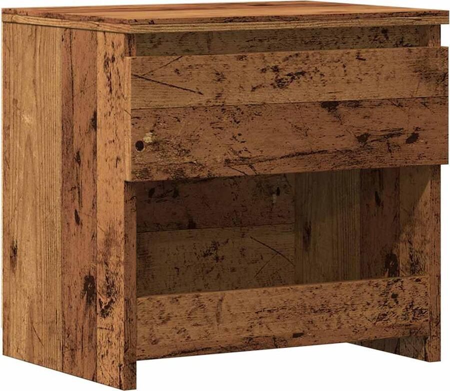 VidaXL Nachtkastje 40x30x39 cm Bewerkt Hout Oud Houtkleurig Nachtkastje Nachtkastjes Bijzettafel Wandkastje
