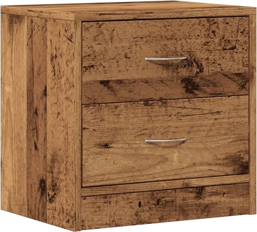 VidaXL Nachtkastje 40x30x40 cm Bewerkt hout 2 lades Nachtkastje Nachtkastjes Houten Nachtkastje Houten Nachtkastjes