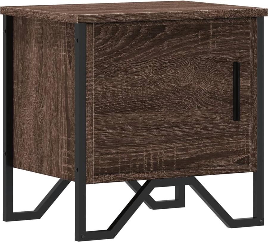 VidaXL Nachtkastje 40x30x40 cm bewerkt hout bruin eikenkleur