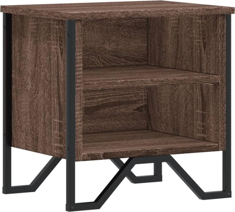 VidaXL Nachtkastje 40x30x40 cm bewerkt hout bruin eikenkleur