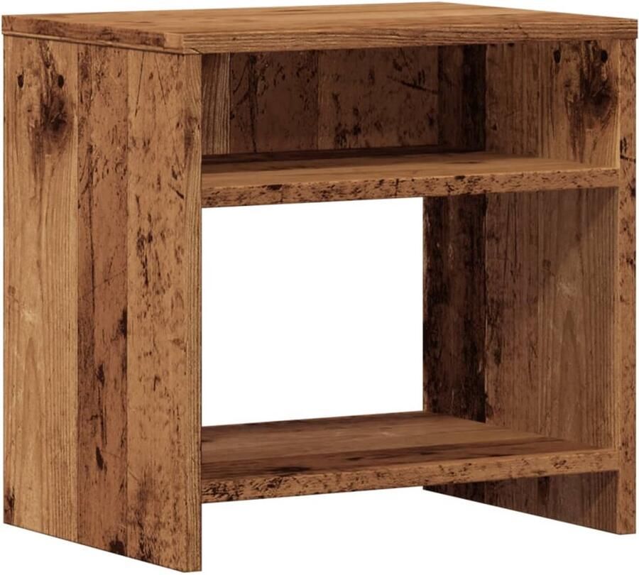 VidaXL Nachtkastje 40x30x40 cm Bewerkt Hout Oud Houtkleurig Nachtkastje Nachtkastjes Bijzettafel Wandkastje