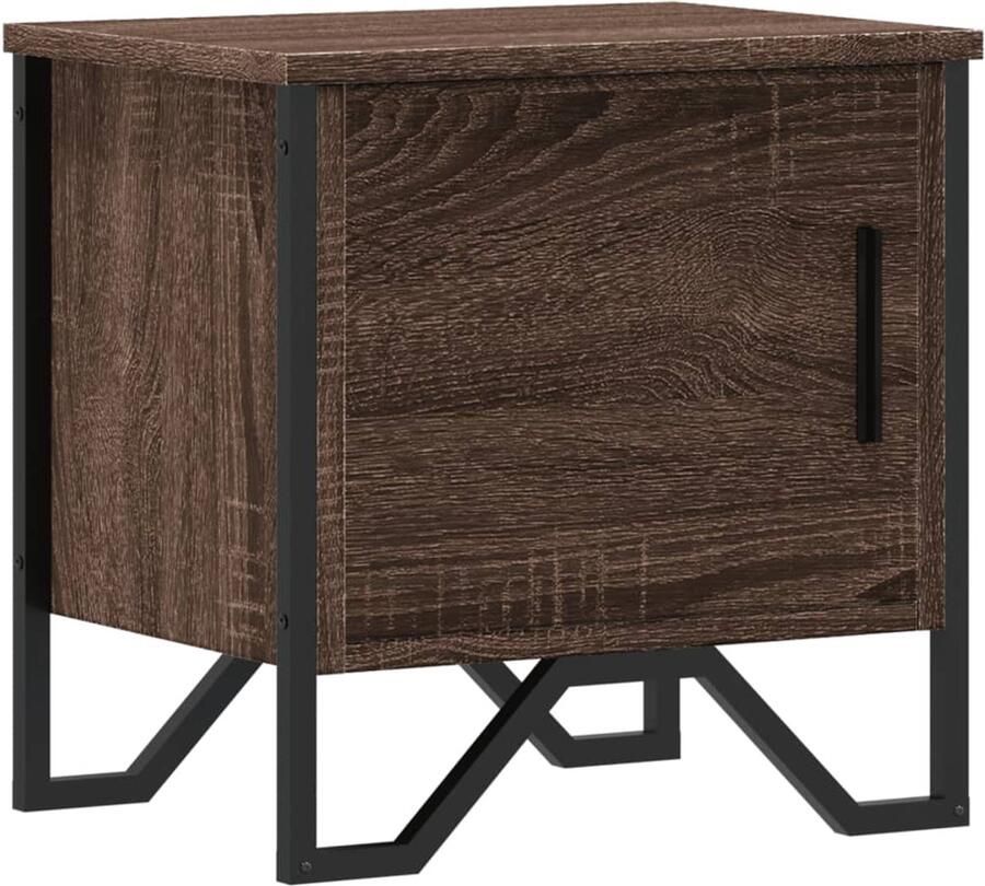 VidaXL Nachtkastje 40x30x40 cm Bruin Eiken Nachtkastje Nachtkastjes Bijzettafel Wandkastje