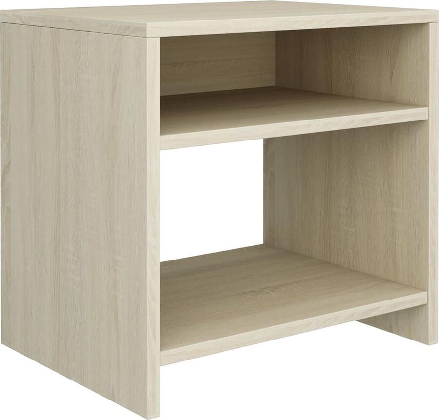 VidaXL Nachtkastje 40x30x40 cm Sonoma eikenkleur Nachtkastje Bijzettafel Houten Meubilair Bewerkt Hout Sonomaeiken Bruine Meubelen Slaapkamermeubilering Decoratief Item Opbergvak Designkamer Landelijke Stijl