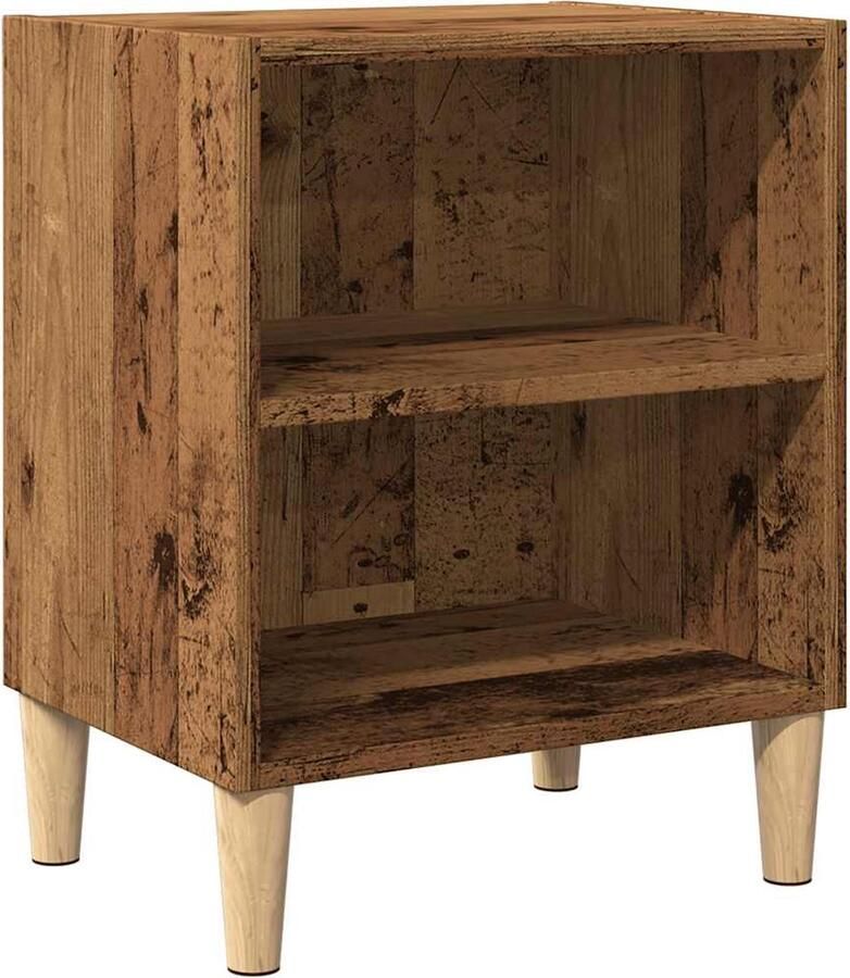 VidaXL Nachtkastje 40x30x50 cm bewerkt hout oud houtkleurig
