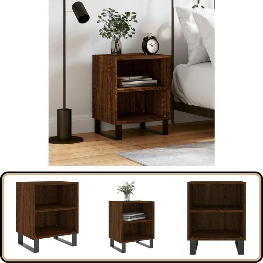 VidaXL Nachtkastje 40x30x50 cm Bruin eikenhout Nachtkast Nachtkastje Houten Nachtstand Bruine Eiken Tafel Salontafel Slaapkamersmeubilair Opbergvak
