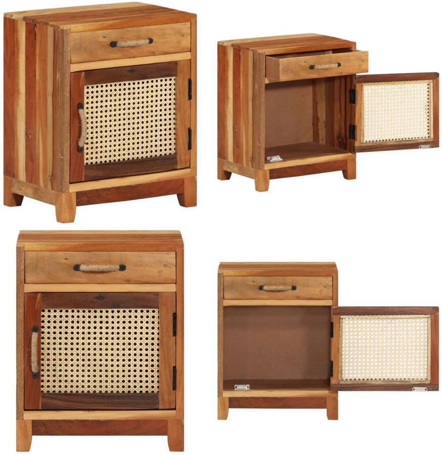 VidaXL Nachtkastje 40x30x50 cm massief gerecycled hout Nachtkastje Nachtkastjes Slaapkamerkastje Slaapkamerkastjes