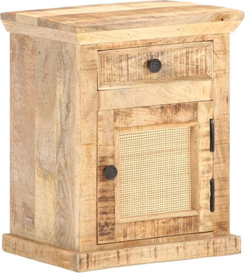 VidaXL -Nachtkastje-40x30x50-cm-massief-mangohout-en-natuurlijk-riet