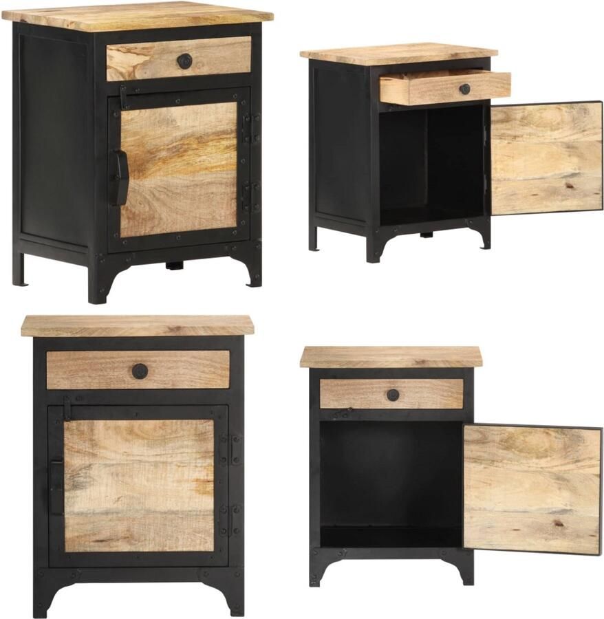 VidaXL Nachtkastje 40x30x50 cm massief mangohout Nachtkastje Nachtkastjes Slaapkamerkastje Slaapkamerkastjes