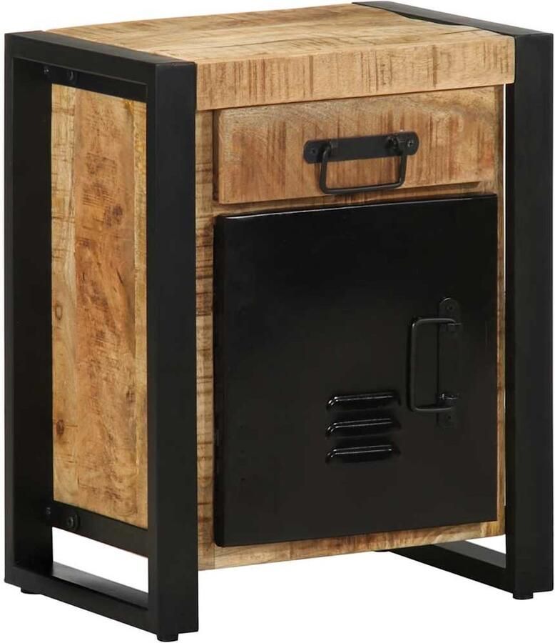 VidaXL Nachtkastje 40x30x50 cm massief ruw mangohout