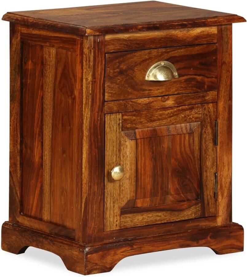 VidaXL Nachtkastje 40x30x50 cm Massief Sheeshamhout Nachtkastje Vintage Meubilair Houten Kast Sheeshamhout Slaapkamermeubelen Nachtlamp Leeslicht - Foto 2