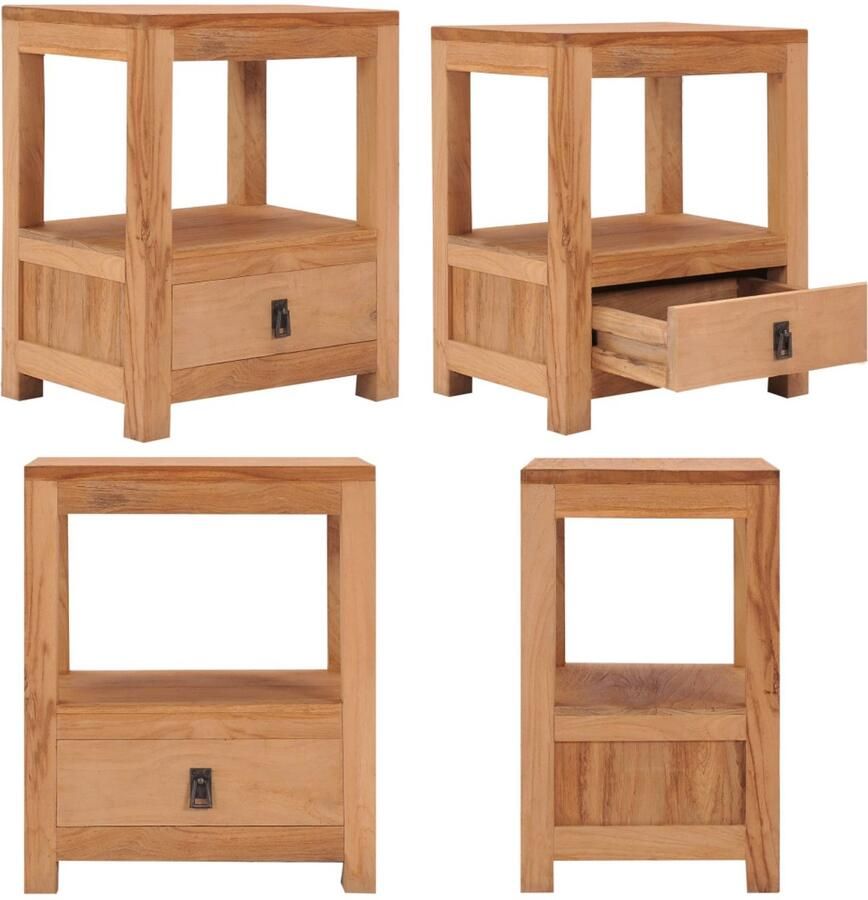VidaXL Nachtkastje 40x30x50 cm massief teakhout Nachtkastje Nachtkastjes Bijzettafel Wandkastje