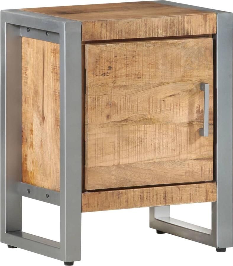 VidaXL -Nachtkastje-40x30x50-cm-ruw-mangohout - Foto 4