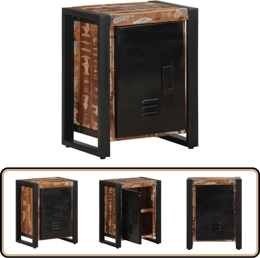 VidaXL Nachtkastje 40x30x51 cm Gerecycled Hout Nachtkastje Nachtkastjes Bijzettafel Wandkastje
