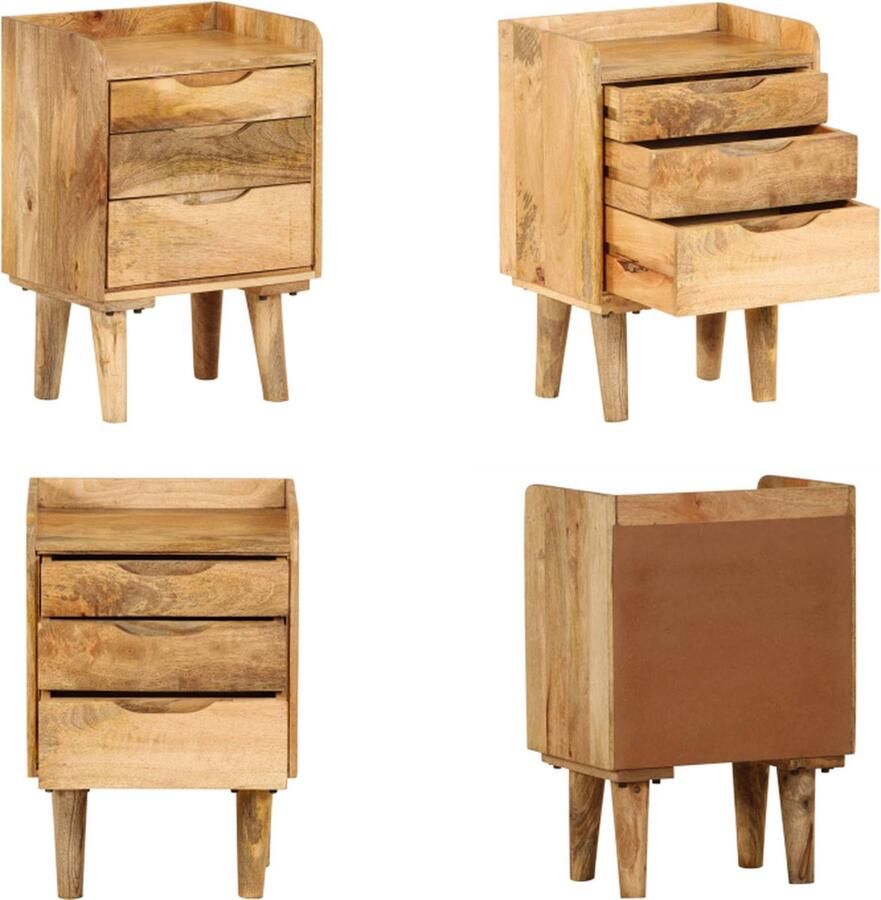 VidaXL Nachtkastje 40x30x59 5 cm massief mangohout Nachtkastje Nachtkastjes Nachttafeltje Nachttafeltjes