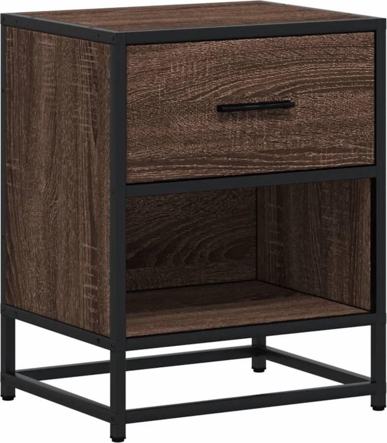 VidaXL Nachtkastje 40x31x50 cm Bruin Eikenhout Nachtkastje Kastje Bijzettafel Bruine Meubels Houten Meubels