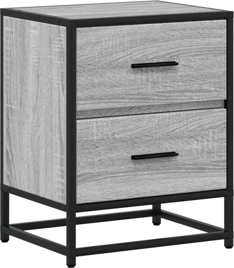 VidaXL Nachtkastje 40x31x50 cm Grijs Sonoma Eiken Nachtkastje Nachtkastjes Bijzettafel Wandkastje