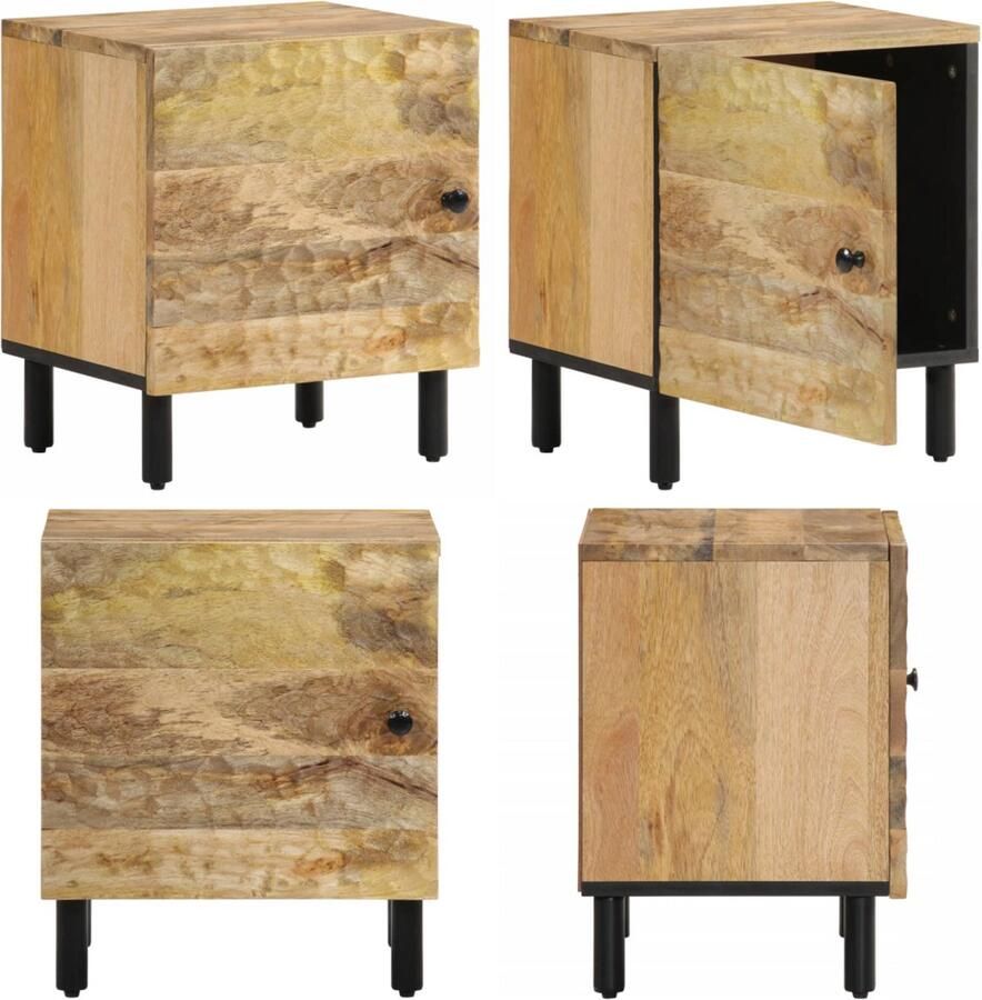 VidaXL Nachtkastje 40x33x46 cm massief mangohout Nachtkastje Nachtkastjes Bijzettafel Wandkastje