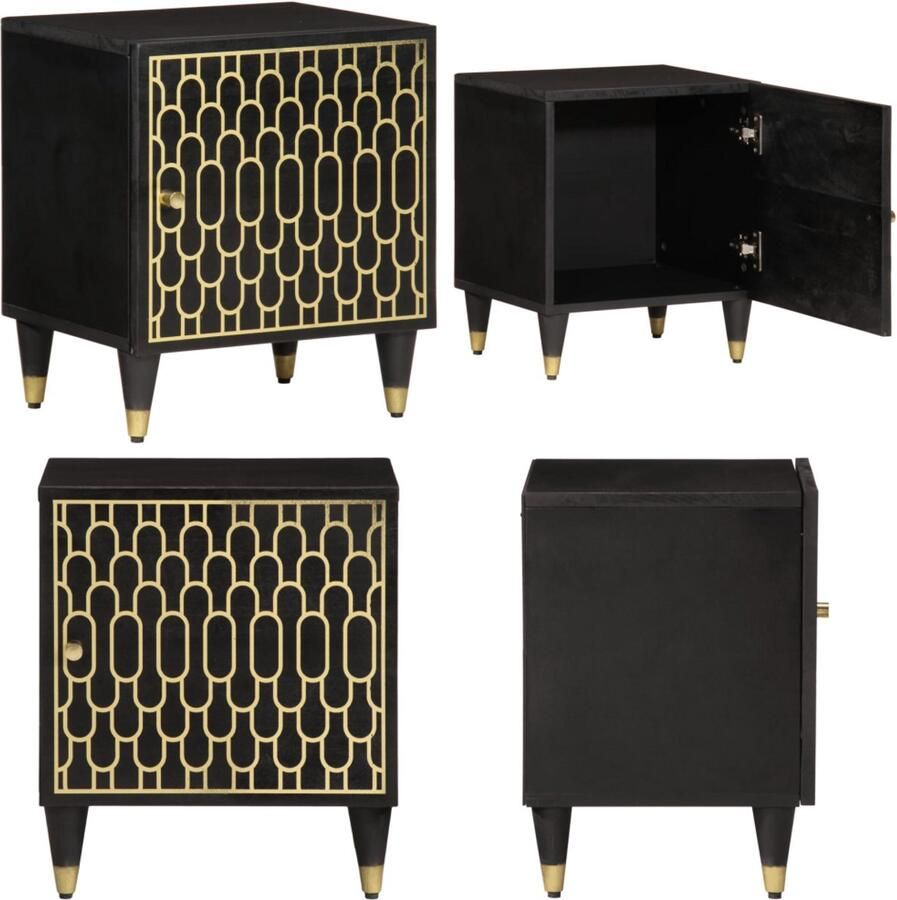 VidaXL Nachtkastje 40x33x46 cm massief mangohout Nachtkastje Nachtkastjes Bijzettafel Wandkastje - Foto 2