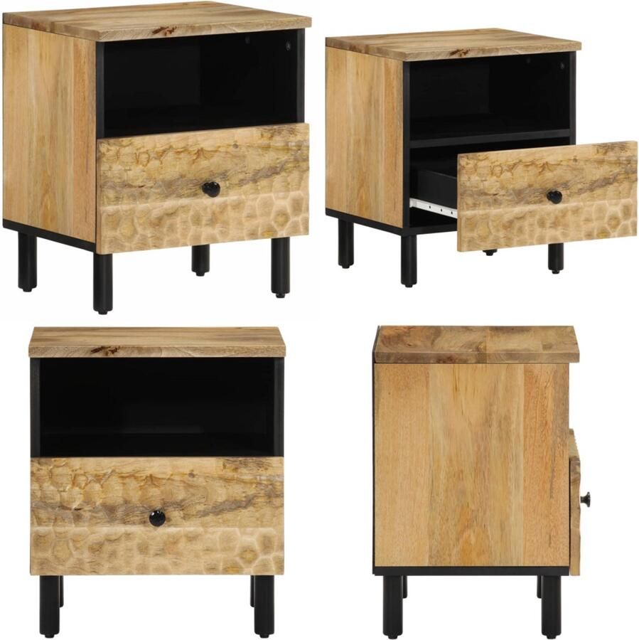 VidaXL Nachtkastje 40x33x46 cm massief mangohout Nachtkastje Nachtkastjes Houten Nachtkastje Houten Nachtkastjes