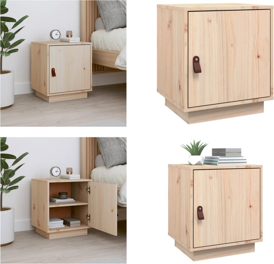 VidaXL Nachtkastje 40x34x45 cm massief grenenhout Nachtkastje Nachtkastjes Houten Nachtkastje Telefoonkast