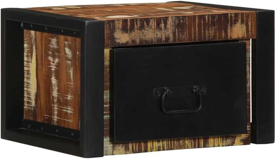 VidaXL Nachtkastje 40x35x25 cm massief gerecycled hout meerkleurig