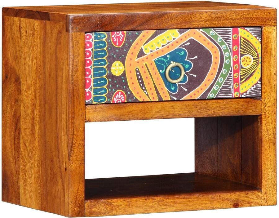 VidaXL Nachtkastje met lade Bruin 40 x 35 x 35 cm Massief acaciahout