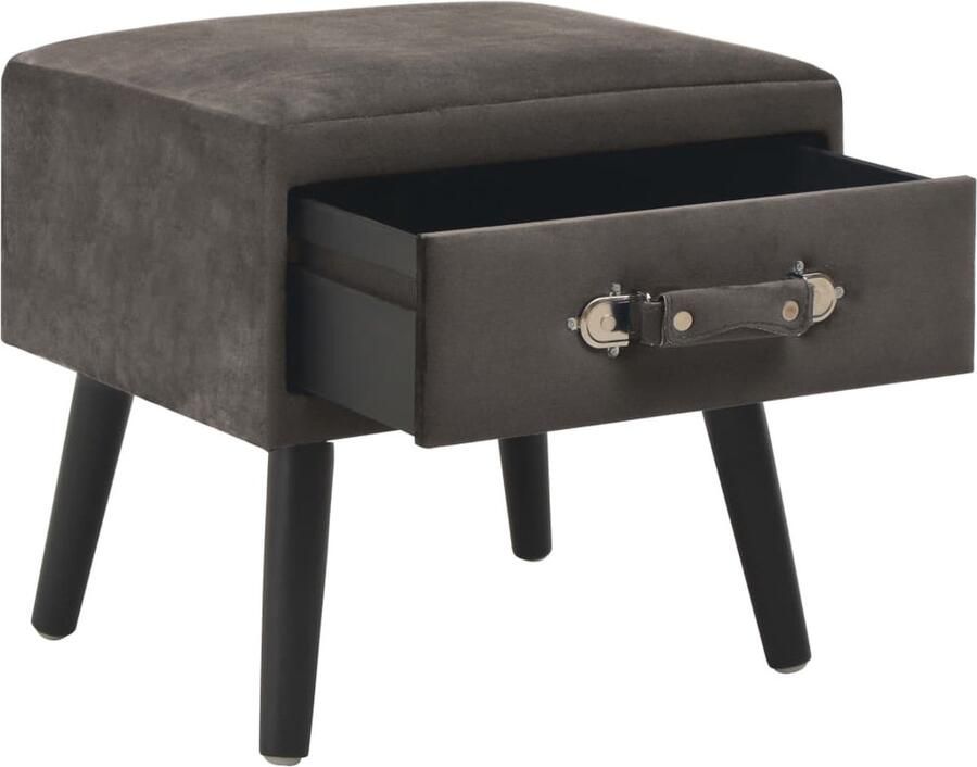 VidaXL Nachtkastje 40x35x40 cm Fluweel Grijs Nachtkastje Nachtlamp Meubilair Slaapkamer Vloerkleden