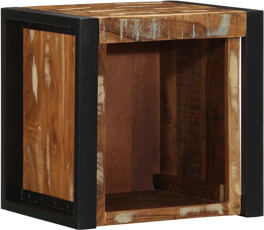 VidaXL Nachtkastje 40x35x40 cm massief gerecycled hout meerkleurig