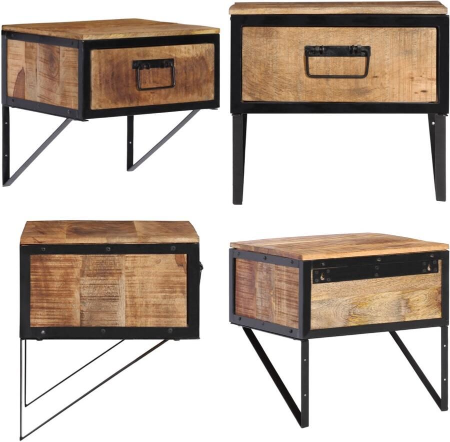 VidaXL Nachtkastje 40x35x40 cm massief mangohout Nachtkastje Nachtkastjes Wandkastje Wandtafeltje