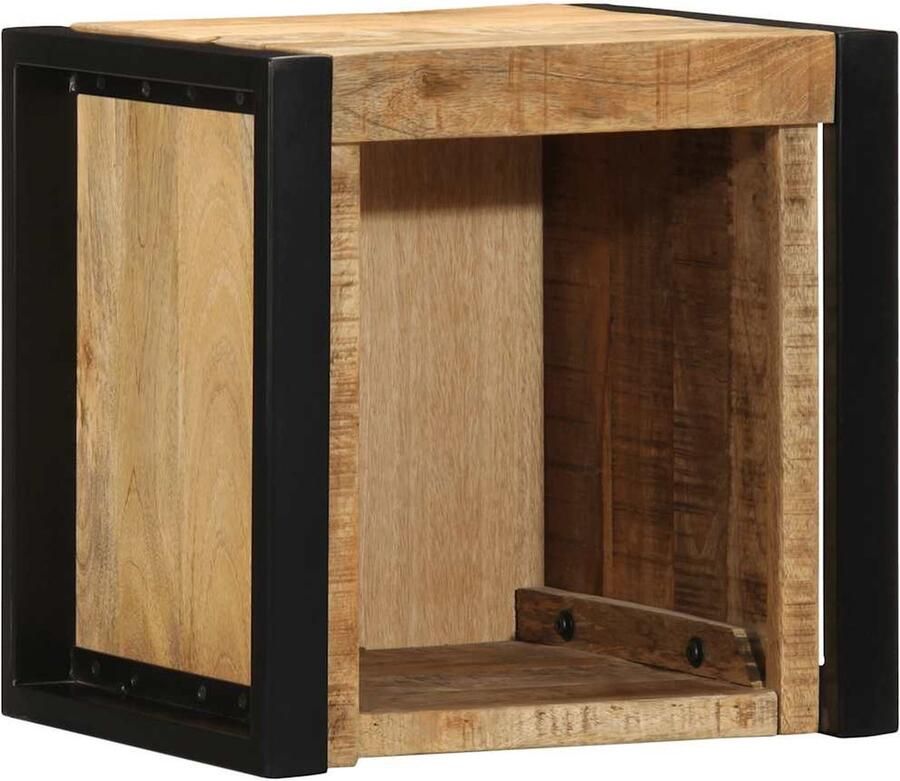 VidaXL Nachtkastje 40x35x40 cm massief ruw mangohout