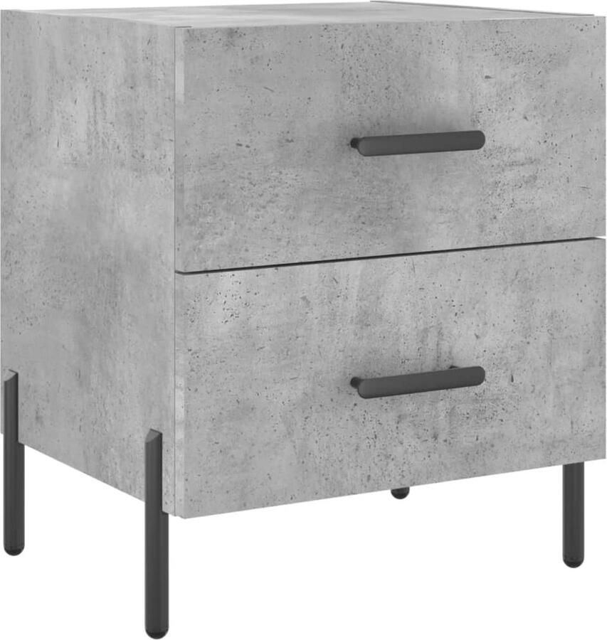 VidaXL -Nachtkastje-40x35x47 5-cm-bewerkt-hout-betongrijs - Foto 4