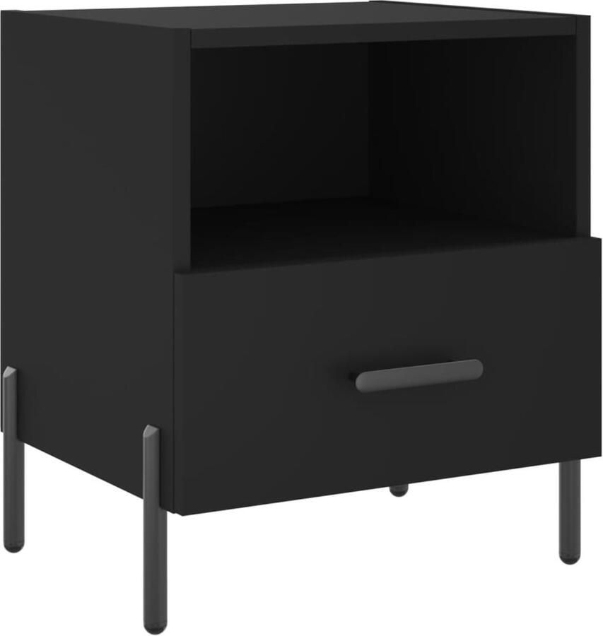 VidaXL -Nachtkastje-40x35x47 5-cm-bewerkt-hout-zwart - Foto 2