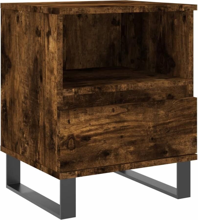 VidaXL -Nachtkastje-40x35x50-cm-bewerkt-hout-gerookt-eikenkleurig - Foto 5