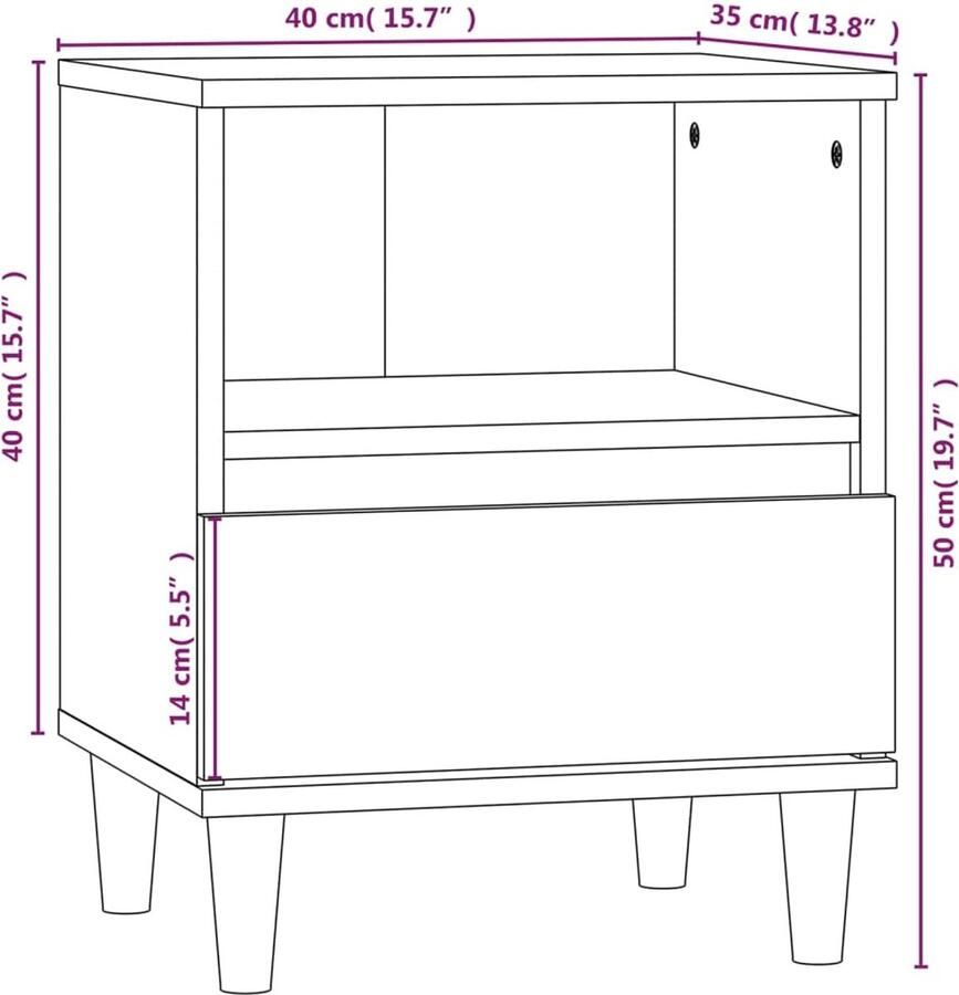 VidaXL -Nachtkastje-40x35x50-cm-bruineikenkleurig