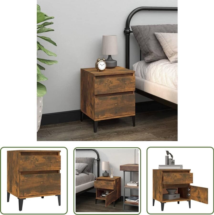 VidaXL -Nachtkastje-40x35x50-cm-gerookt-eikenkleurig