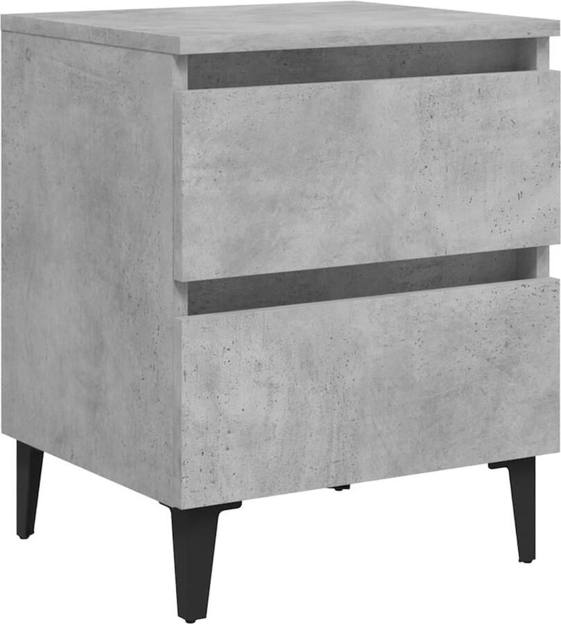 VidaXL Nachtkastje 40x35x50 cm Hout Betongrijs Nachtkastje Industriele Meubels Betonlook Houten Kast Slaapkamermeubilair