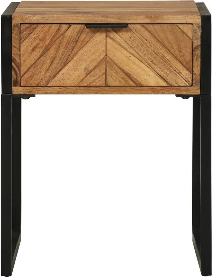 VidaXL Nachtkastje met lade Bruin 40 x 35 x 50 cm Massief acaciahout - Foto 2