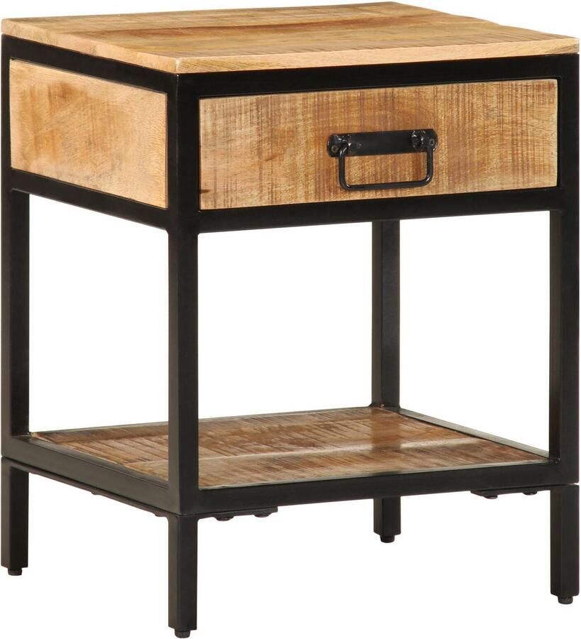 VidaXL Nachtkastje met lade Bruin 40 x 35 x 50 cm Massief mangohout