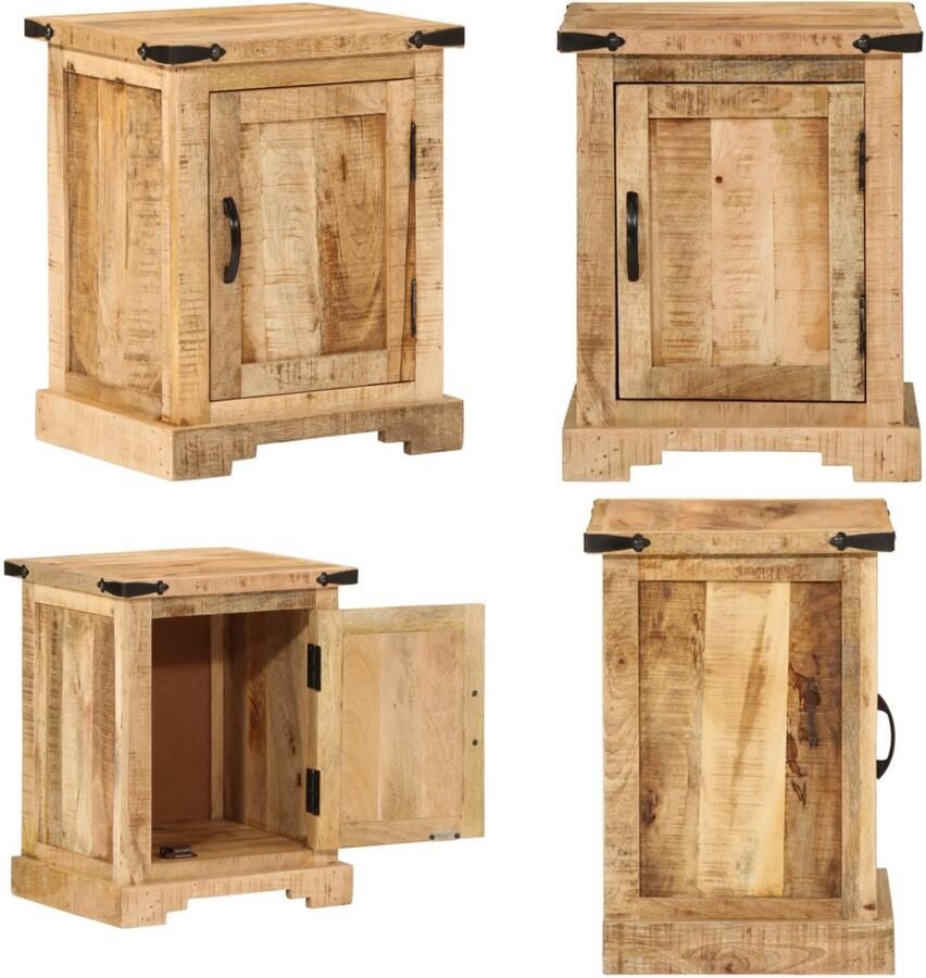 VidaXL Nachtkastje 40x35x50 cm massief mangohout Nachtkastje Nachtkastjes Bijzettafel Wandkastje